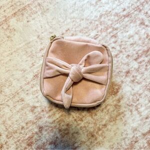 Blush Pink Travel Jewelry Case Organizer Compact Zip Storage